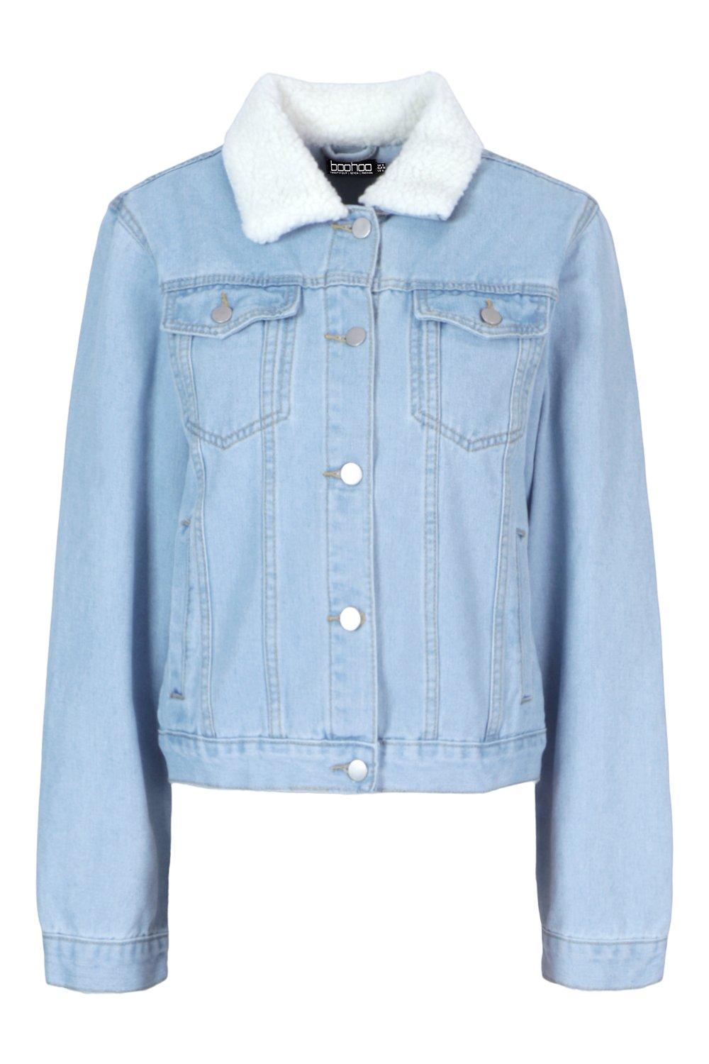 Topshop borg denim outlet jacket